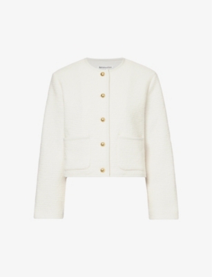 REFORMATION REFORMATION WOMEN'S CREAM DALE BOXY-FIT WOOL-BLEND JACKET