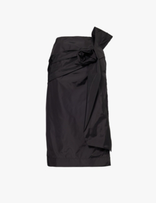 SIMONE ROCHA: Floral-appliqué mid-waist shell midi skirt
