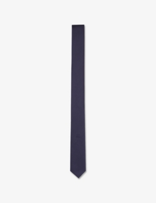 The Kooples Mens Navy Tk-embroidered Jacquard Silk Tie