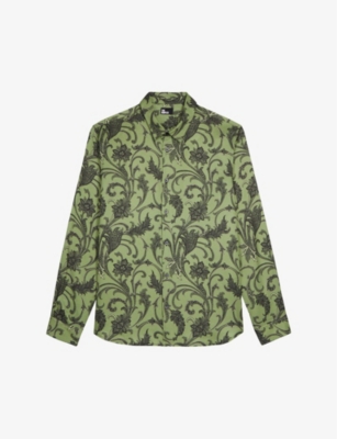 THE KOOPLES: Floral-print straight-cut woven shirt