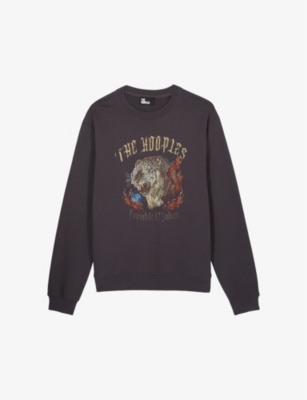 Shop The Kooples Men's Carbone Graphic-print Relaxed-fit Cotton Sweatshirt