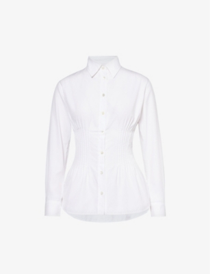Reformation Womens White Vintage Yves Saint Laurent Slim-fit Cotton Shirt