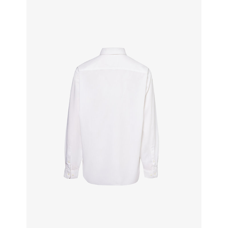 Shop Reformation Women's White Vintage Pierre Cardin Semi-sheer Woven Shirt