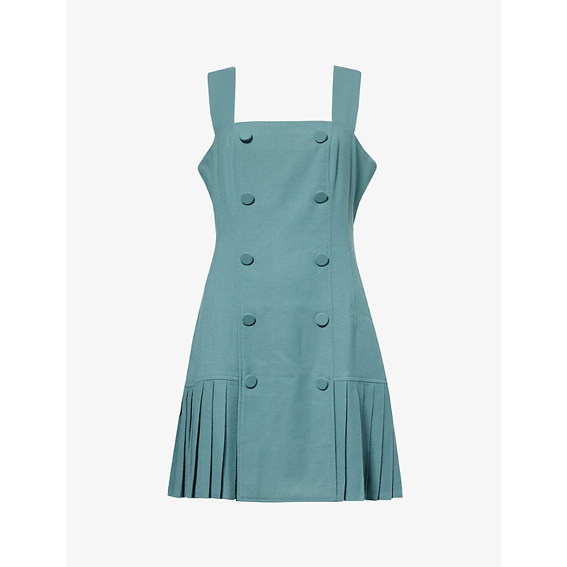 Shop Reformation Women's Blue Vintage Bebe Eliz Wool Mini Dress