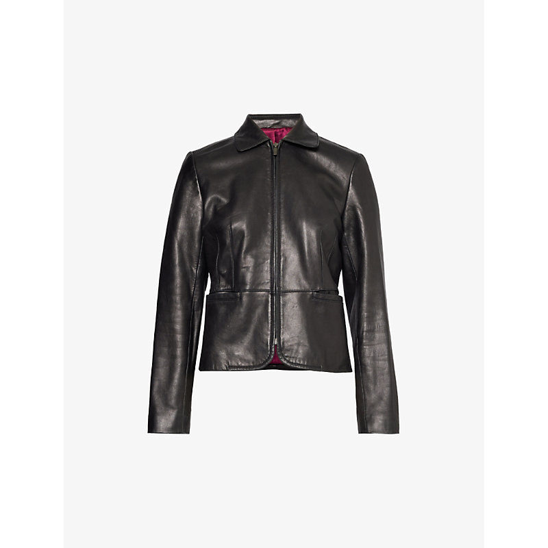 Shop Reformation Women's Black Ref Vintage Leather Jacket