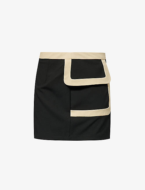 REFORMATION: Vintage I.N.C. International Concepts contrast-trim stretch-woven mini skirt