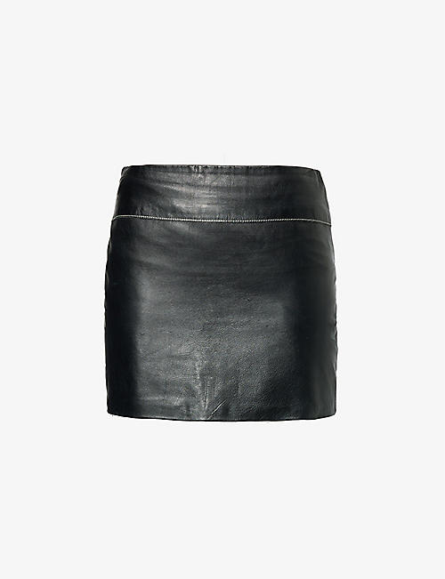 REFORMATION: Vintage BCBGMAXAZRIA slim-fit leather mini skirt
