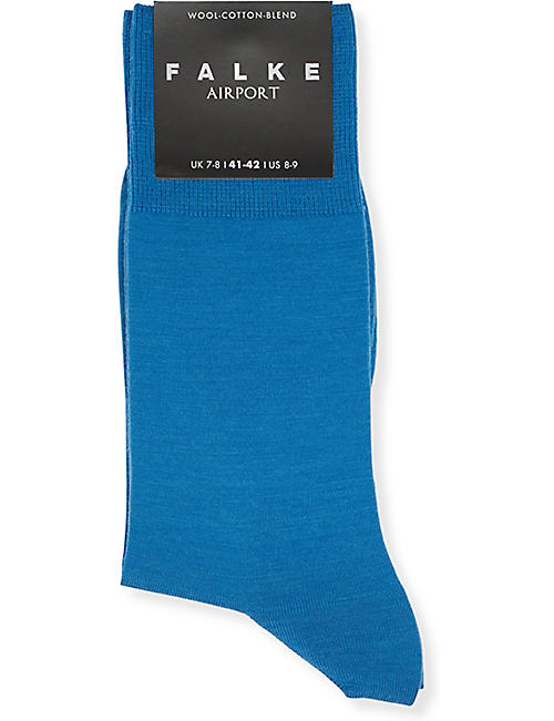 FALKE: Airport logo-print stretch-wool blend socks