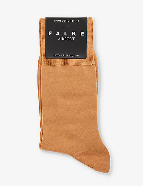 FALKE: Airport logo-print wool-cotton-blend socks