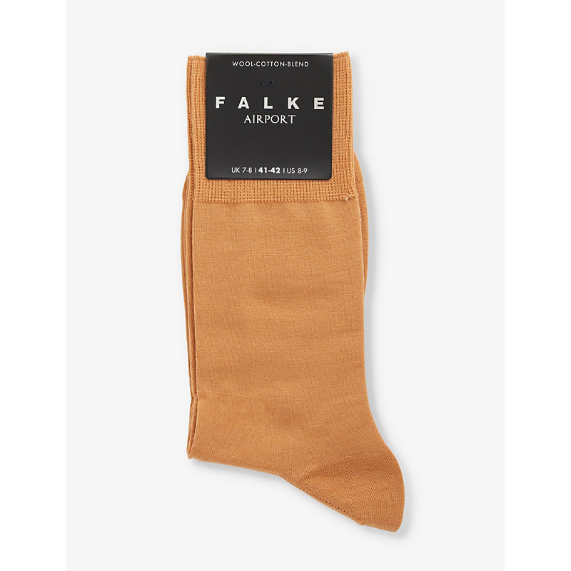 Falke Mens Carrot Airport Logo-print Wool-cotton-blend Socks