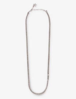 VERSACE: Branded-clasp braided-chain metal necklace