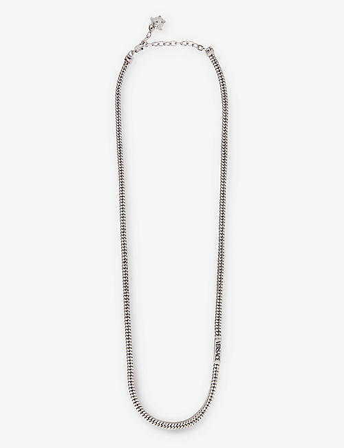 VERSACE: Branded-clasp braided-chain metal necklace