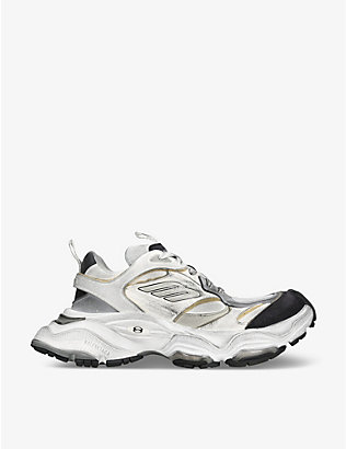 BALENCIAGA: Cargo suede and mesh low-top trainers