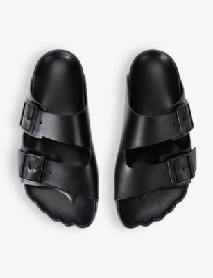 Shop Balenciaga Mens Black Sunday Leather Sandals