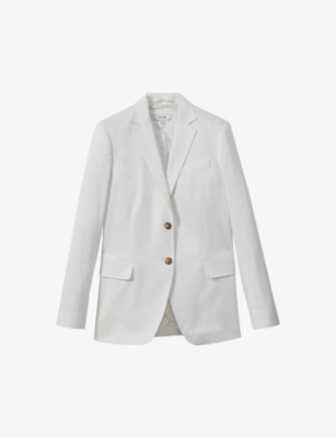 REISS: Harper tailored-fit cotton blazer