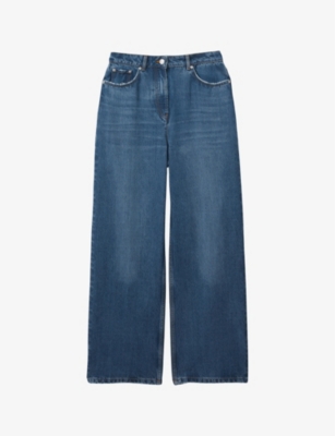 REISS: Lyle mid-wash wide-leg mid-rise denim jeans