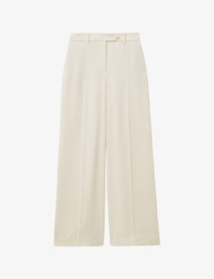 REISS: Solene split-hem wide-leg mid-rise woven trousers