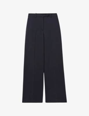 REISS: Solene split-hem wide-leg mid-rise woven trousers