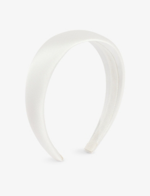 Jennifer Behr Womens Cream Kate Brand-patch Silk Headband In Cream