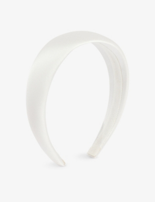 Jennifer Behr Womens Cream Kate Brand-patch Silk Headband In White