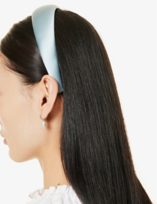 Shop Jennifer Behr Womens Powder Kate Brand-patch Silk Headband