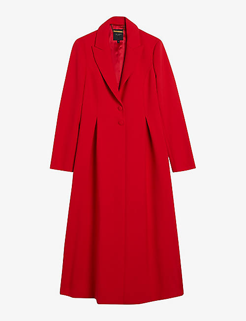TED BAKER: Sarela notch-lapel peplum-hem woven coat