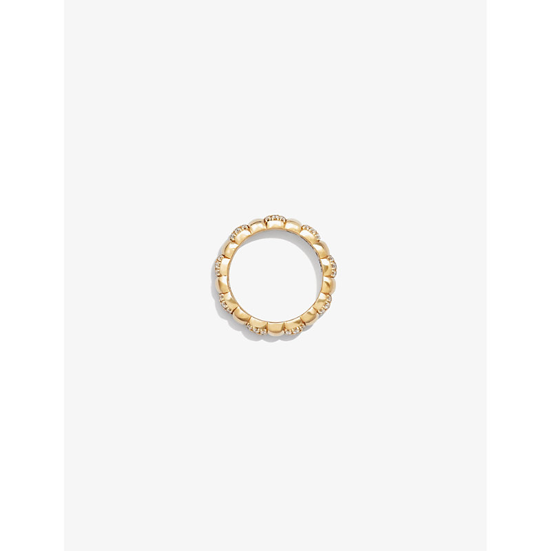 Shop Mejuri Women's Gold Soft Charlotte 14ct Yellow-gold And Pavé Diamond Ring