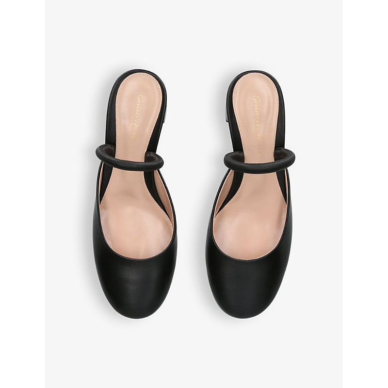 Shop Gianvito Rossi Women's Black Tivoli Leather Heeled Sandals