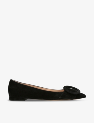 Gianvito Rossi Womens Black Venezia Buckle-embellished Suede Pumps In Black