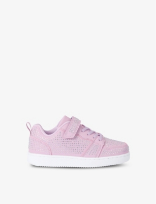 Shop Lelli Kelly Ds' Polvere Di Stelle Embellished Faux-leather Low-top Trainers In Lilac