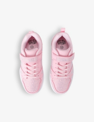 Shop Lelli Kelly Girls Pink Kids' Polvere Di Stelle Embellished Faux-leather Low-top Trainers