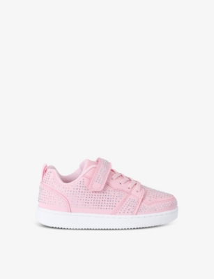 Shop Lelli Kelly Girls Pink Kids' Polvere Di Stelle Embellished Faux-leather Low-top Trainers