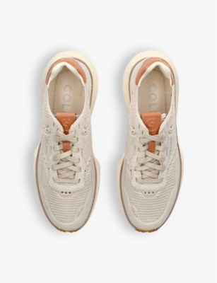 Shop Cole Haan Grandprø Ashland Stitchlite Panelled Woven Mid-top Trainers In Beige Comb