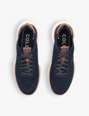 Cole Haan Mens Navy Grandprø Ashland Stitchlite Knitted Low-top Trainers Eur 41 / 7 Uk In Navy
