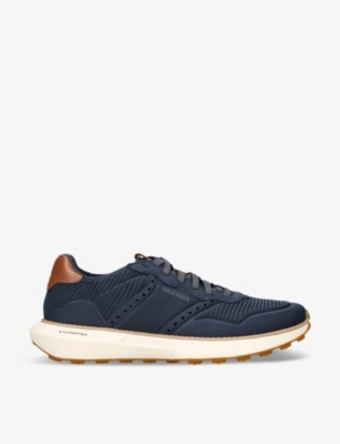 Shop Cole Haan Men's Navy Grandprø Ashland Stitchlite Knitted Low-top Trainers