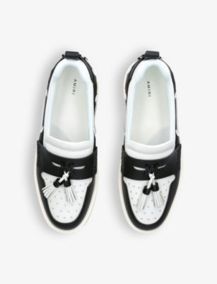 Shop Amiri Men's Blk/other Ma Tassel Hybrid Leather Loafers