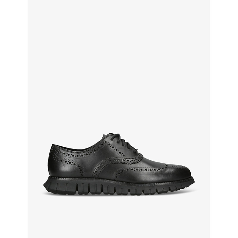 Shop Cole Haan Zerøgrand Wingtip Leather Oxford Shoes In Black