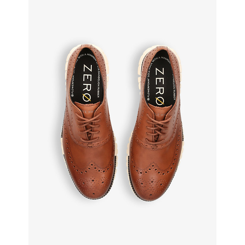 Shop Cole Haan Zerøgrand Wingtip Leather Oxford Shoes In Tan