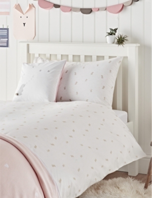 THE LITTLE WHITE COMPANY: Sleepy Bunny Graphic-Print Cotton-Blend Single-Bed Set