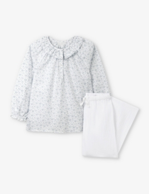 THE LITTLE WHITE COMPANY: Margot floral-print organic-cotton two-piece set 0-18 months