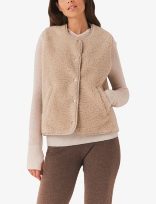THE WHITE COMPANY: Round-neck relaxed-fit recycled-polyester borg gilet
