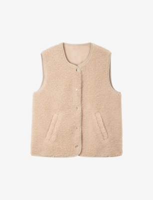 THE WHITE COMPANY: Round-neck relaxed-fit recycled-polyester borg gilet