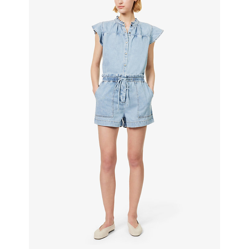 Shop Rails Women's Faded Indigo Foster Welt-pocket Cotton-blend Shorts