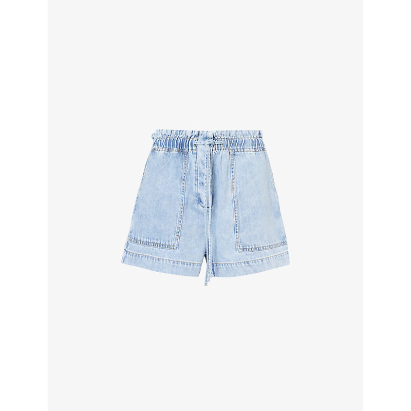 Shop Rails Women's Faded Indigo Foster Welt-pocket Cotton-blend Shorts