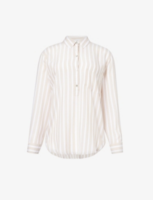 Shop Rails Womens Natural Stripe Elle Stripe-print Relaxed Fit Shirt