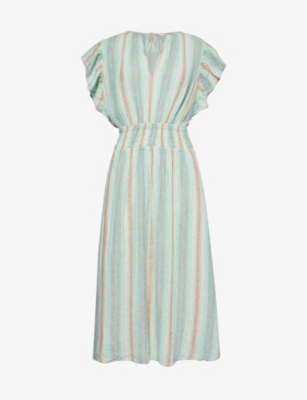 RAILS: Iona stripe-pattern linen-blend midi dress