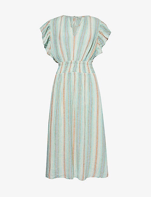 RAILS: Iona stripe-pattern linen-blend midi dress