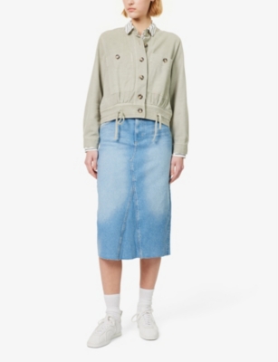 Shop Rails Womens Sage Alma Flap-pocket Regular-fit Cotton-blend Jacket