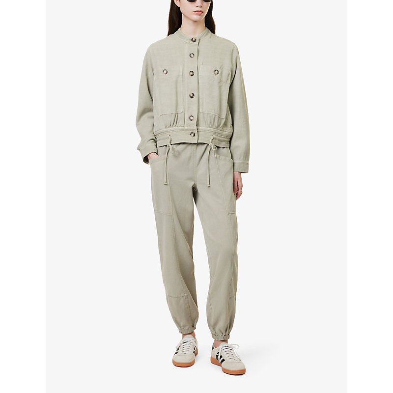 Shop Rails Haven Relaxed-fit Cotton-blend Twill Trousers In Sage
