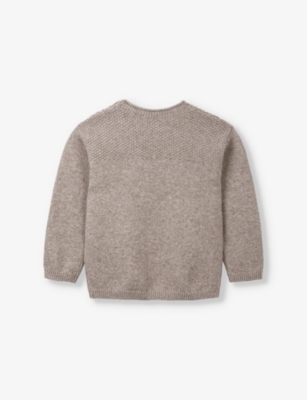 THE LITTLE WHITE COMPANY: Fox-Motif Round-Neck Cotton And Wool-Blend Jumper 0-18 Months